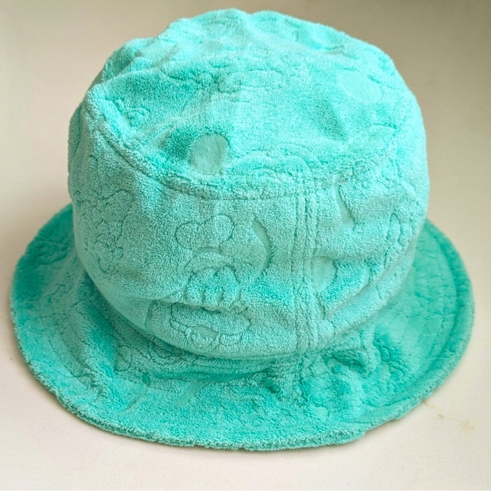 Disney Parks Adults Bucket Hat - Mickey Mouse & Friends Terry Cloth teal NWOT
